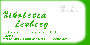 nikoletta lemberg business card
